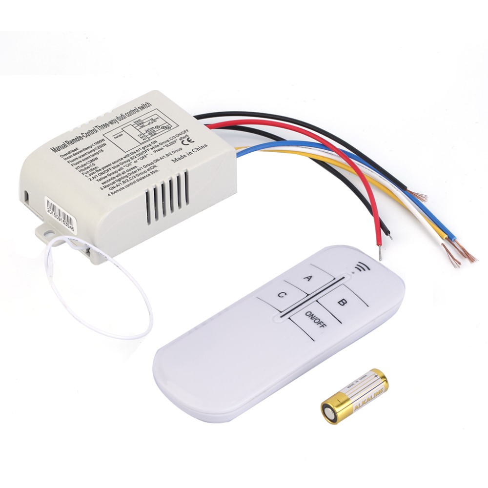 220V 3  ON / OFF  RF   ġ Ʈ    /220V 3 Way ON/OFF Digital RF Remote Control Switch Wireless For Light Lamp
